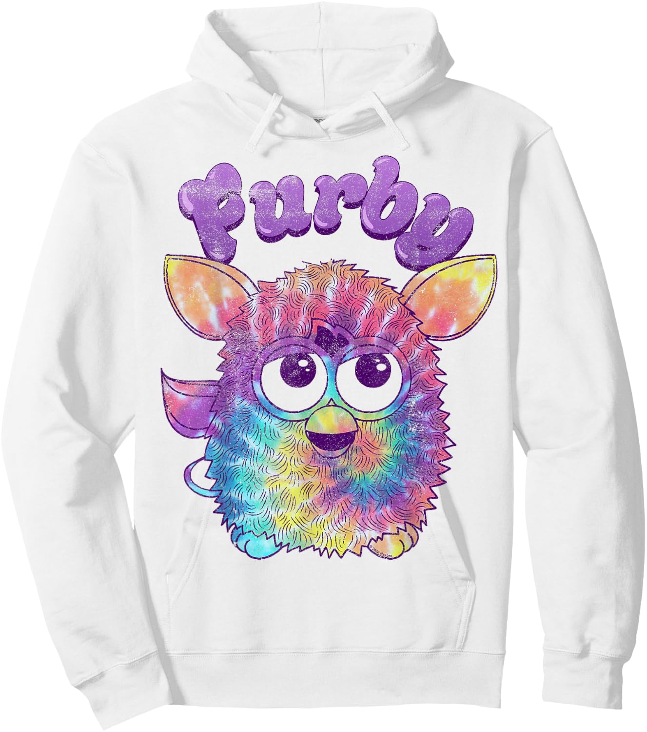Furby Tie Dyed Cute Portrait Logo Hoodie - Hoodie | White