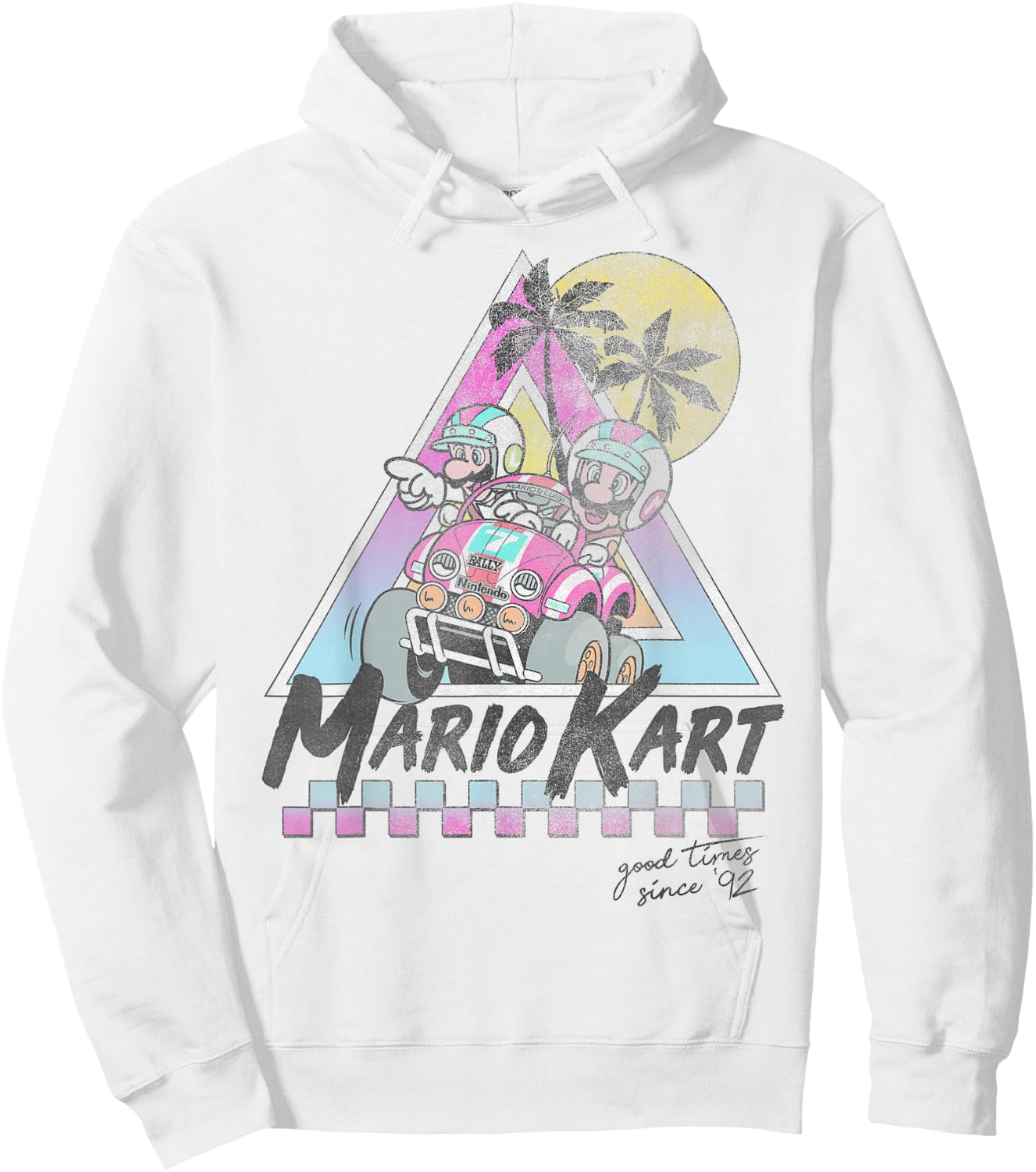 Mario Kart Mario And Luigi Good Time Since 92 Vintage Hoodie - Hoodie | White
