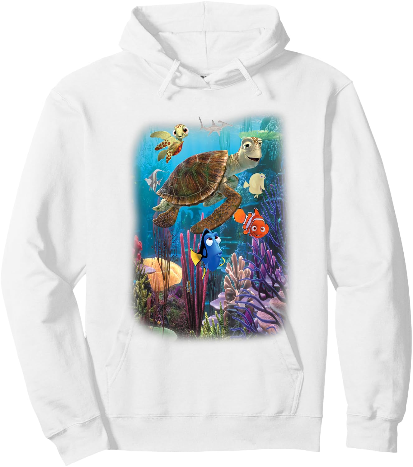 Disney Pixar Finding Nemo Under The Sea Characters Collage Hoodie - Hoodie | White