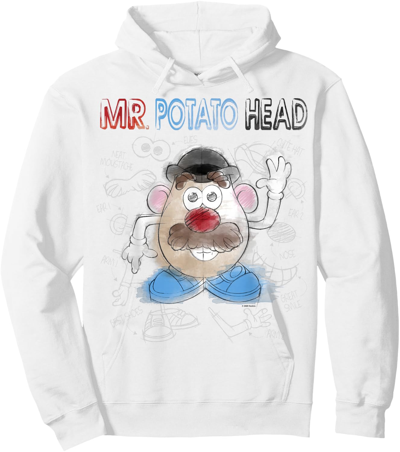 Mr. Potato Head Sketch Portrait Hoodie - Hoodie | White