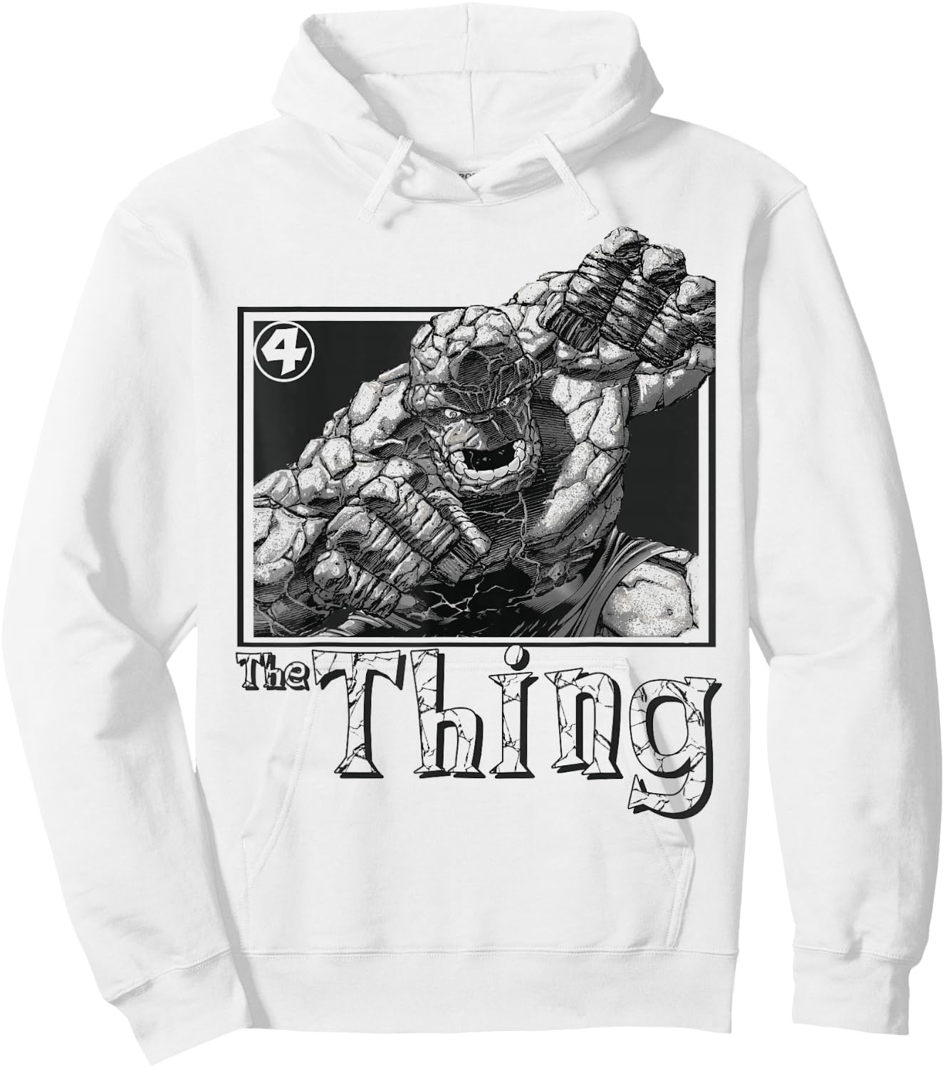 Marvel Fantastic Four The Thing Simple Portrait Hoodie - Hoodie | White