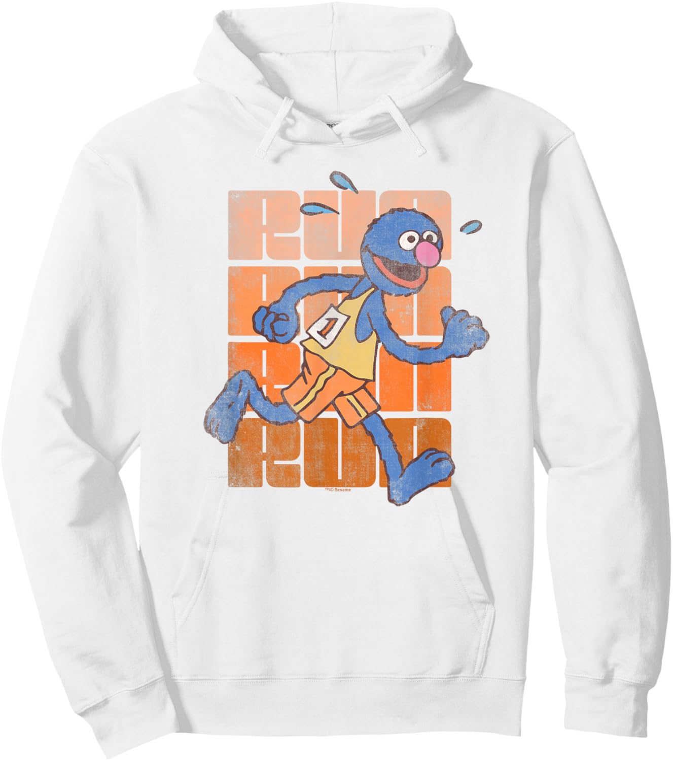 Sesame Street Run Run Grover Hoodie - Hoodie | White