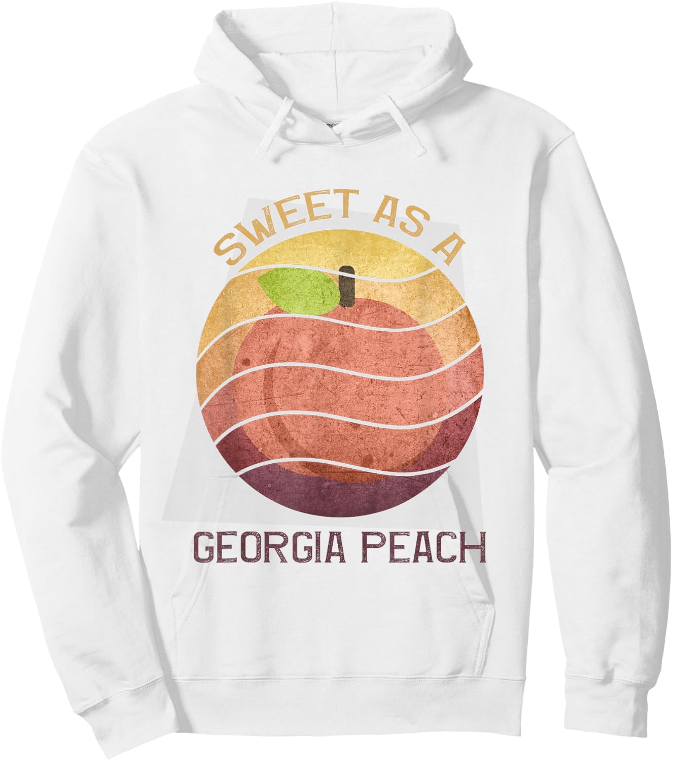 Sweet as a Georgia Peach retro grunge sunset design peach Hoodie - Hoodie | White