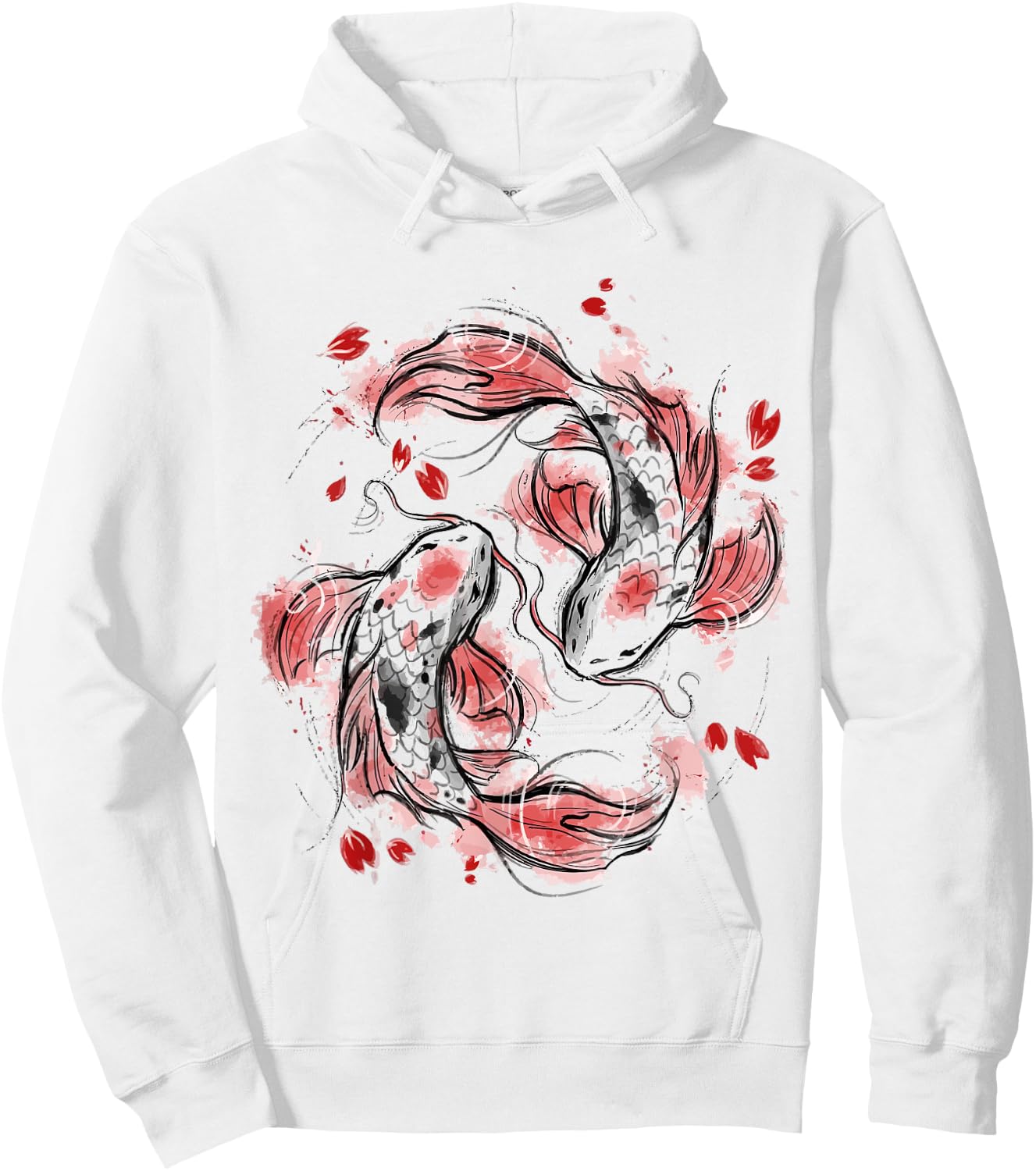 Japanese Asian Koi Fish Carp Nishikigoi Fish Hoodie - Hoodie | White