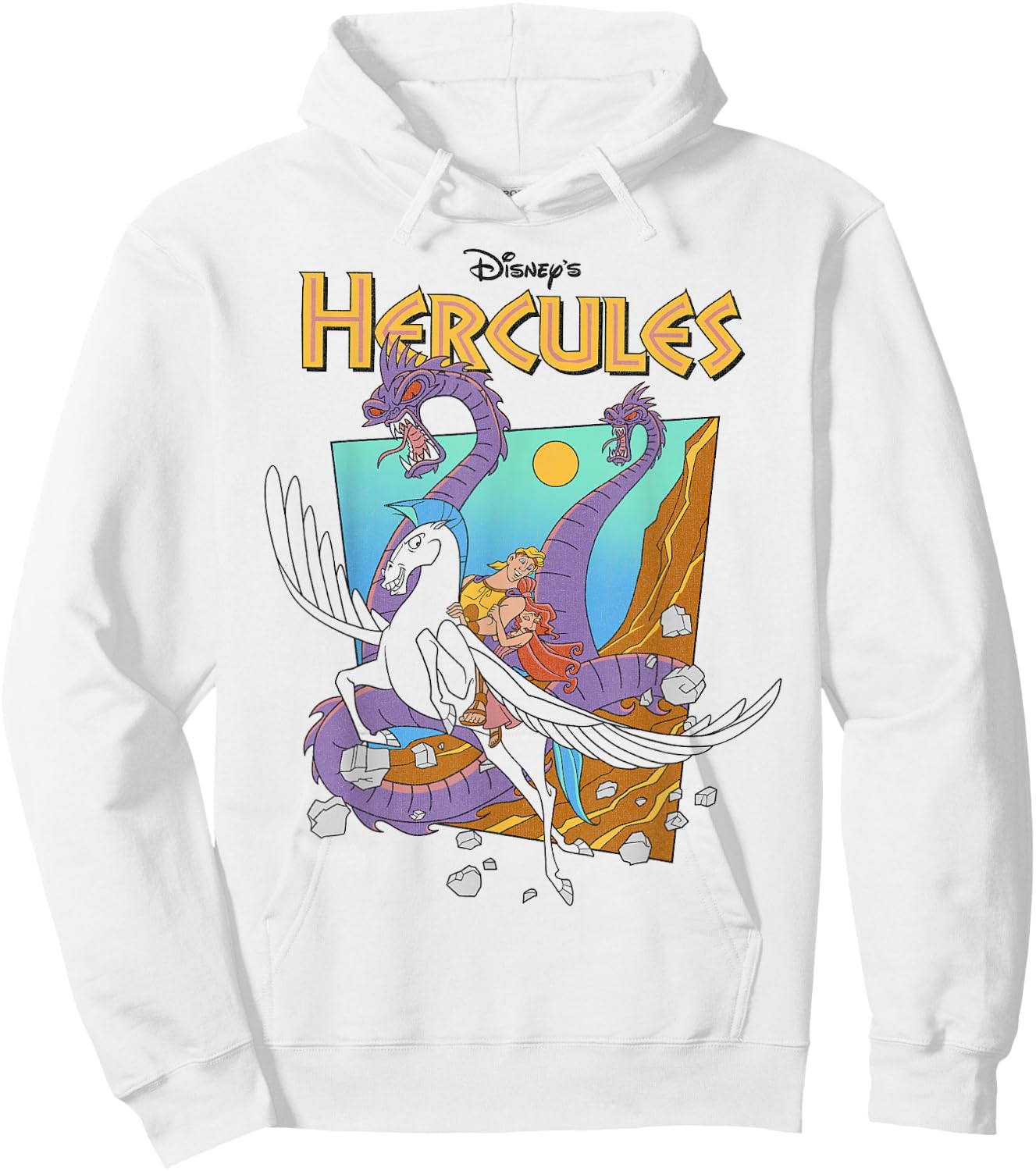 Disney Hercules Hydra Classic Movie Poster Hoodie - Hoodie | White