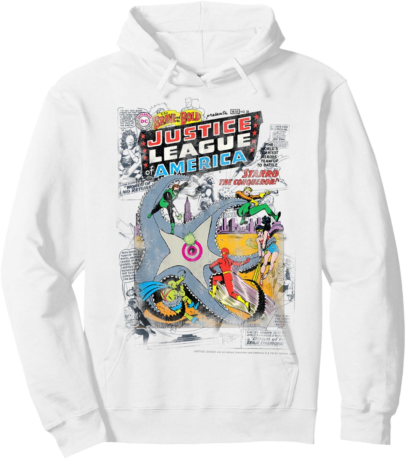DC Comics Justice League Starro Comic Cover Hoodie - Hoodie | White