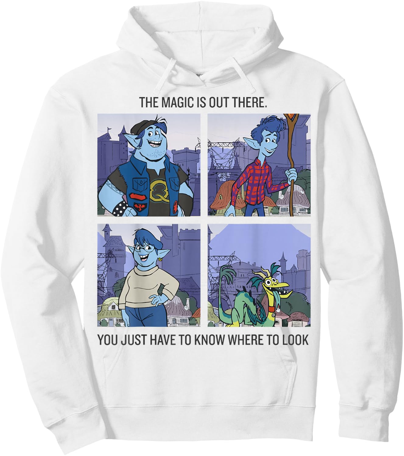 Disney Pixar Onward The Magic Is Out There Panels Hoodie - Hoodie | White