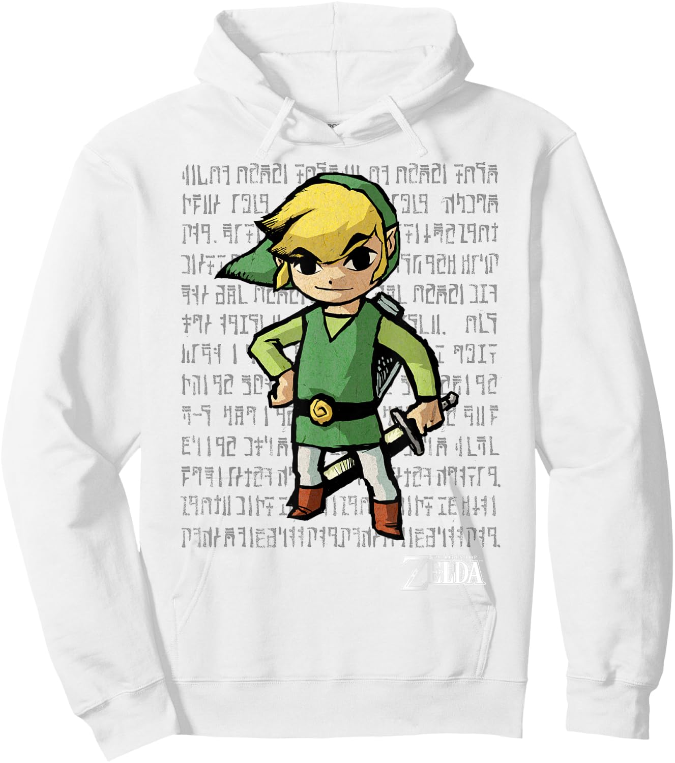 The Legend of Zelda Link Hyrulian Hero Overlay Nintendo Hoodie - Hoodie | White