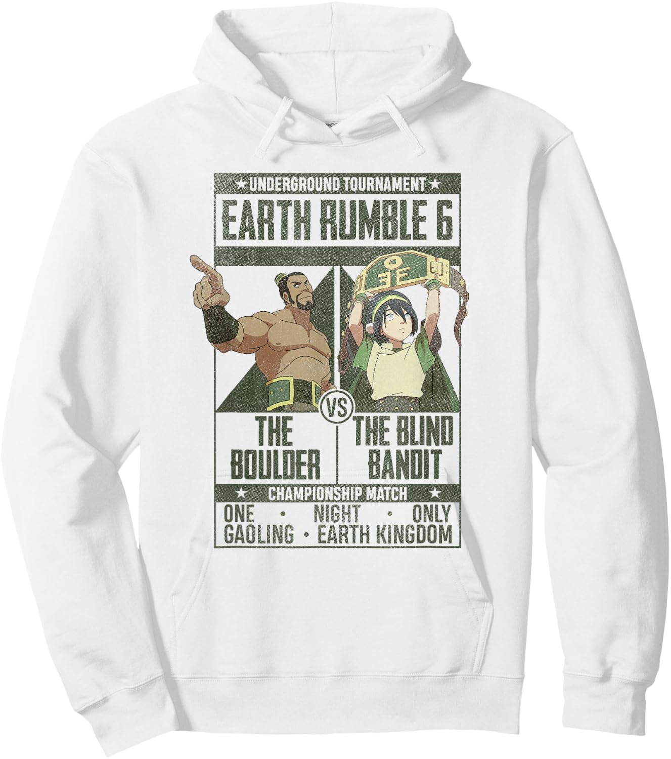 Avatar: The Last Airbender Boulder VS Blind Bandit Poster Hoodie - Hoodie | White