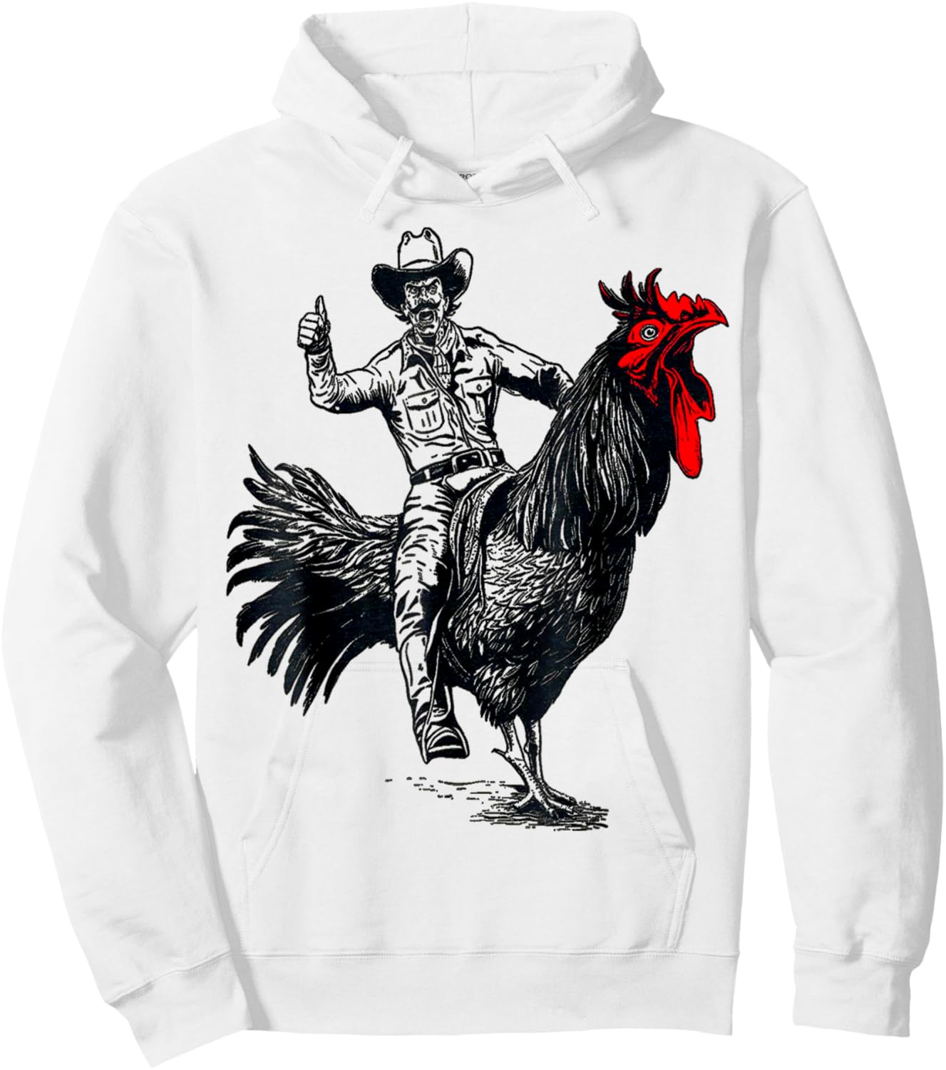 funny design Bachelorette Party cool Cowboy Riding Chicken Hoodie - Hoodie | White