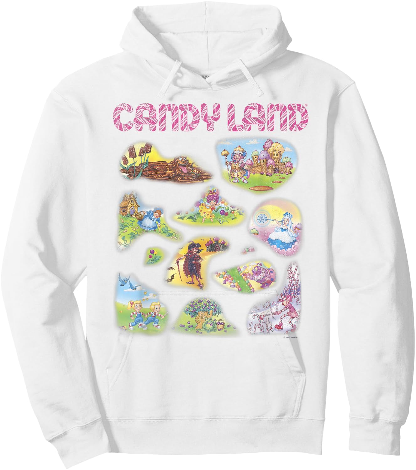 Candy Land Vintage Game Board Locations Textbook Hoodie - Hoodie | White