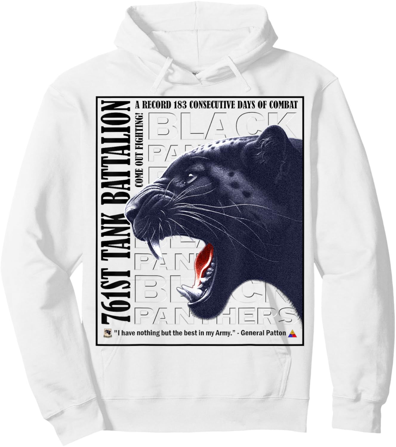 761st Tank Battalion WWII Black Panthers Recognition Hoodie - Hoodie | White