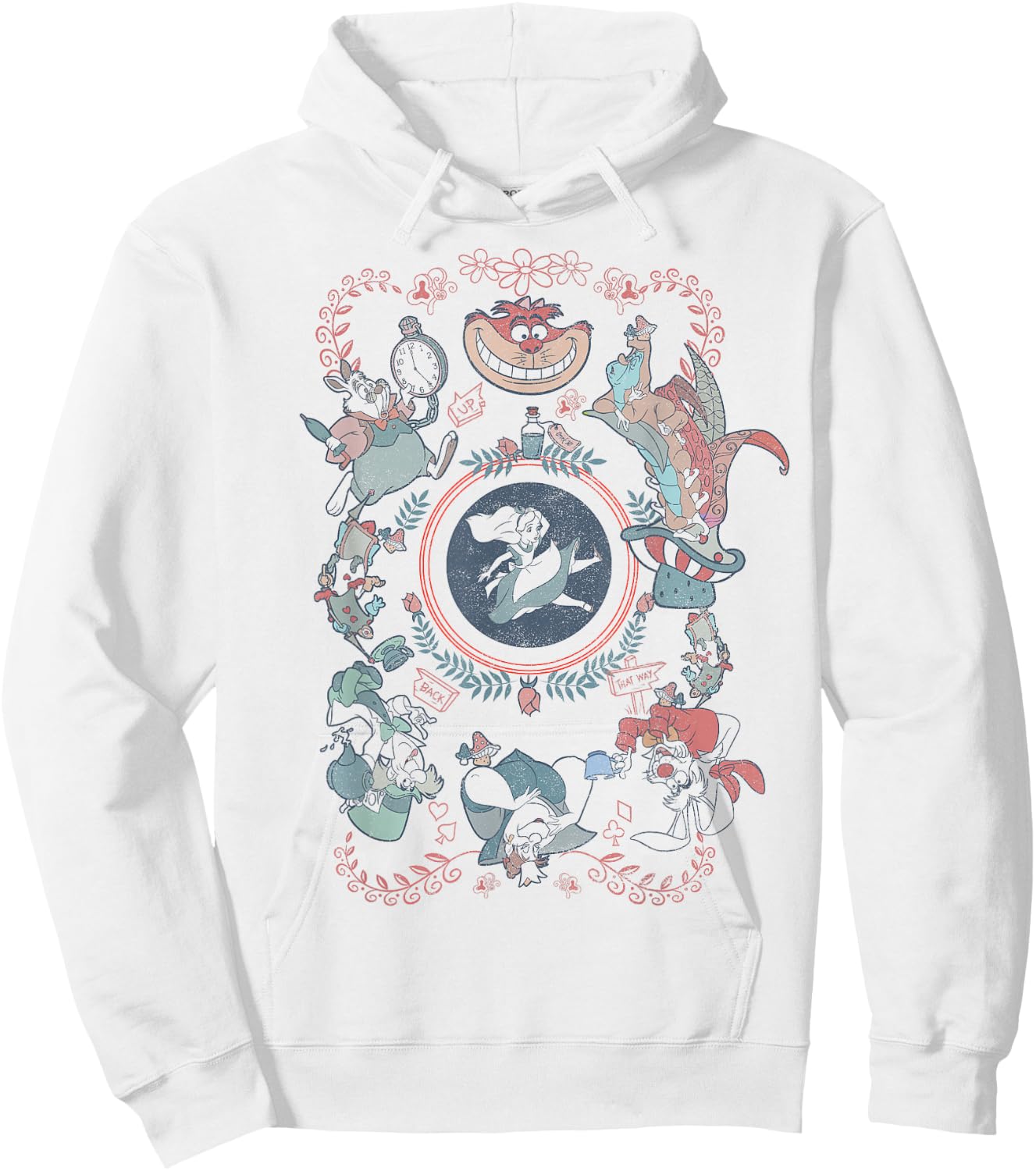 Disney Alice in Wonderland Card Style Mashup Hoodie - Hoodie | White