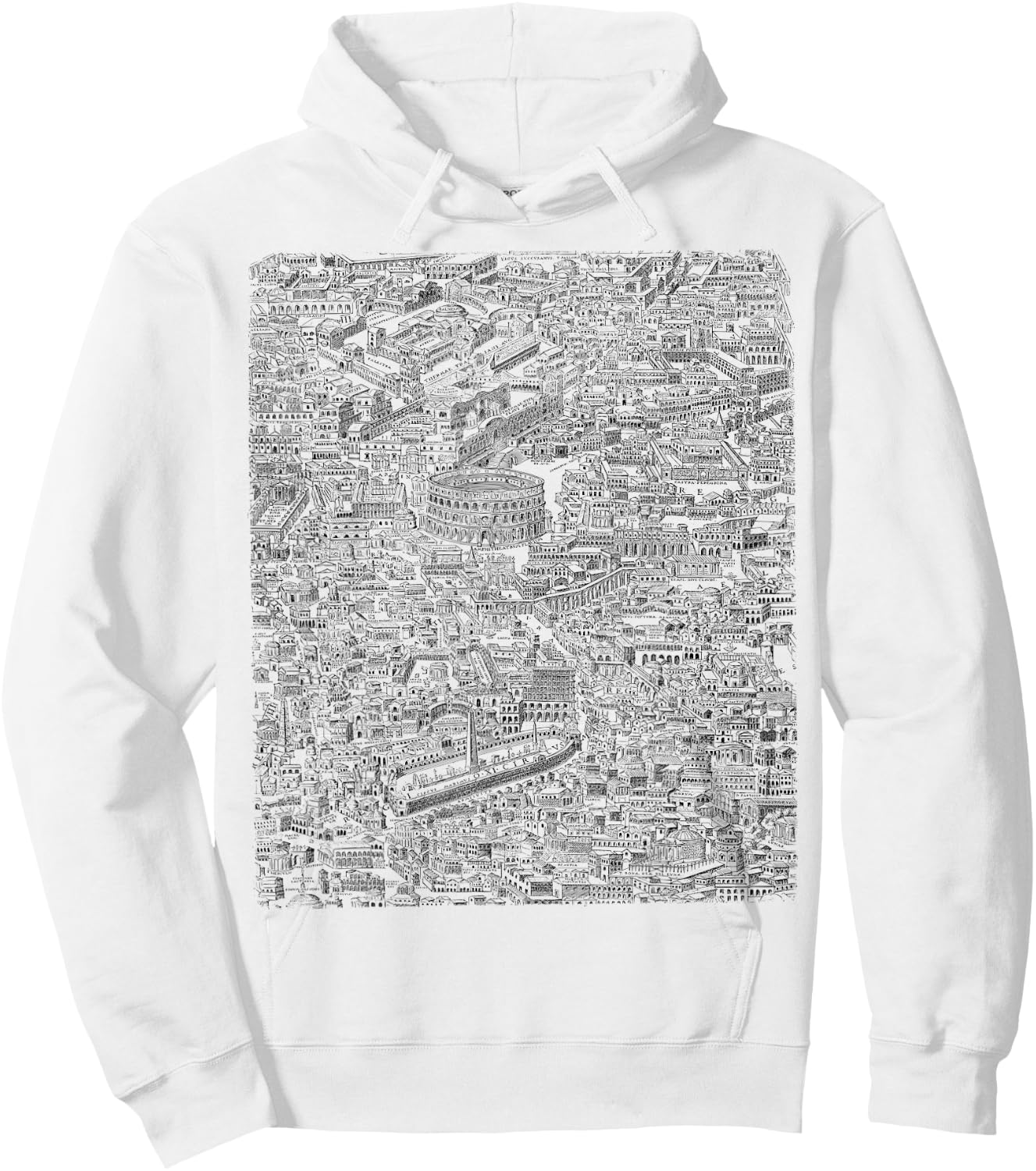 Old Rome Map Roads Hoodie - Hoodie | White