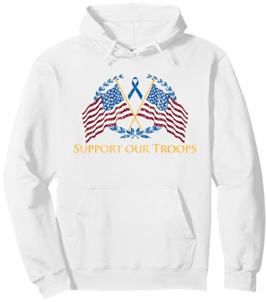 Support Our Troops Army United States Military Red Hoodie - Hoodie | White