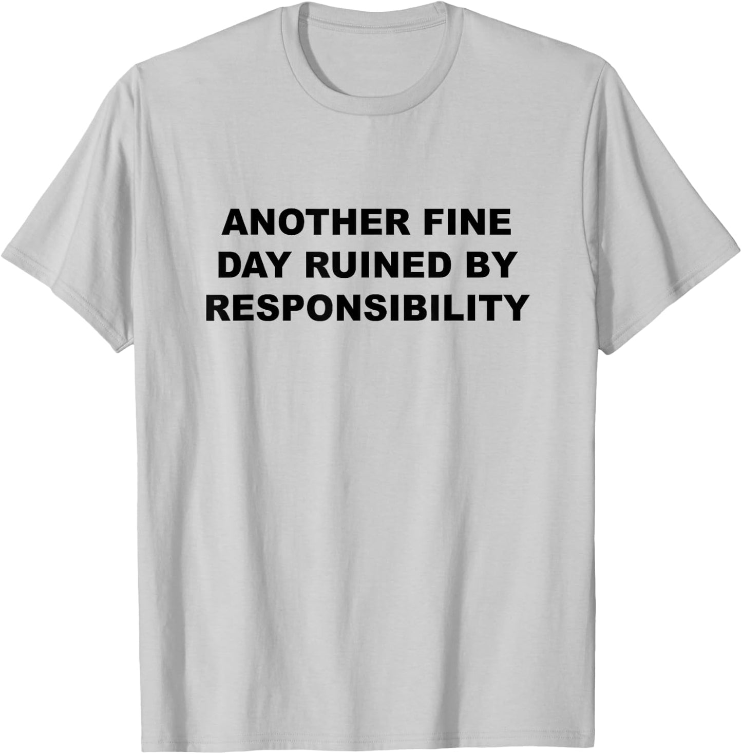 Another Fine Day Ruined By Responsibility Funny Gift T-Shirt - T-Shirt | Ash