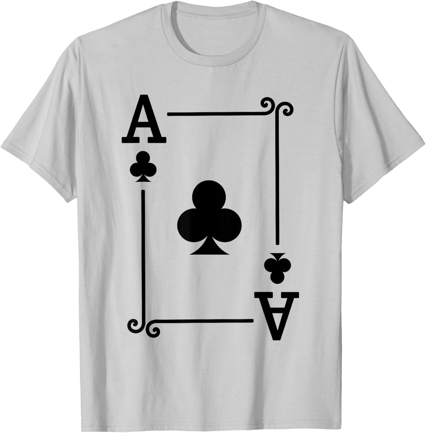 Playing Cards - Matching Clubs Card Suits - Ace Card T-Shirt - T-Shirt | Ash