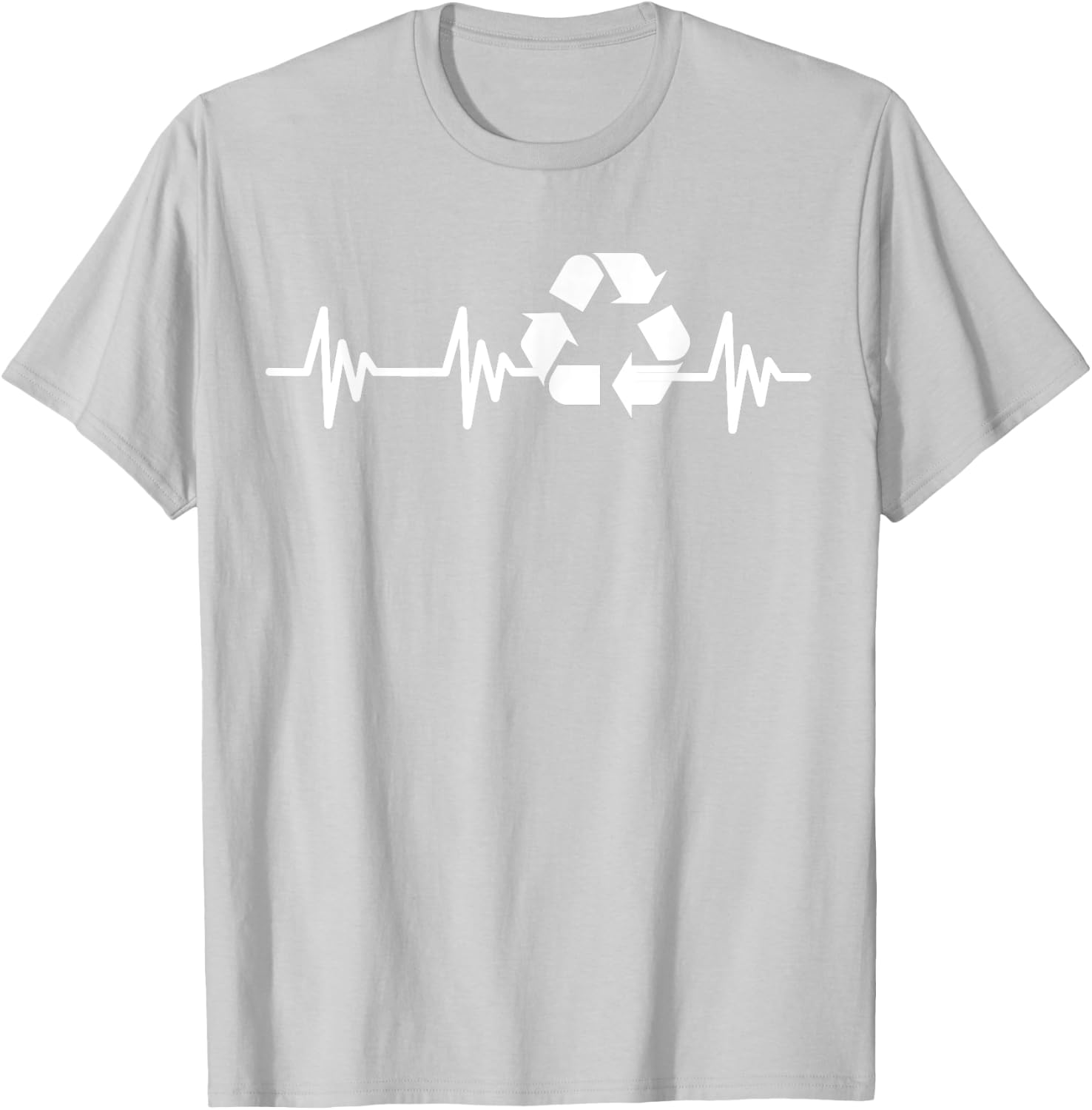 Earth Day Heartbeat Recycling Recycle Women Kids T-Shirt - T-Shirt | Ash