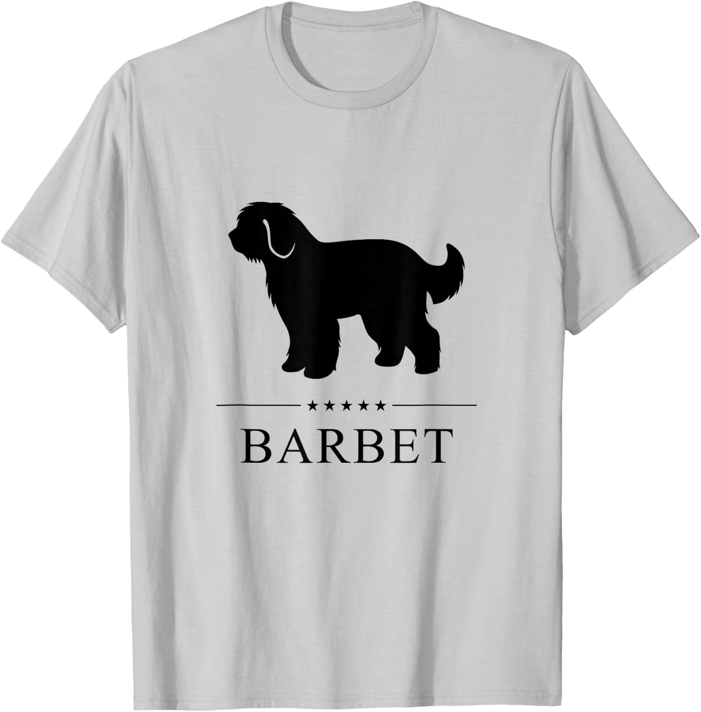 Barbet Dog Black Silhouette T-Shirt - T-Shirt | Ash