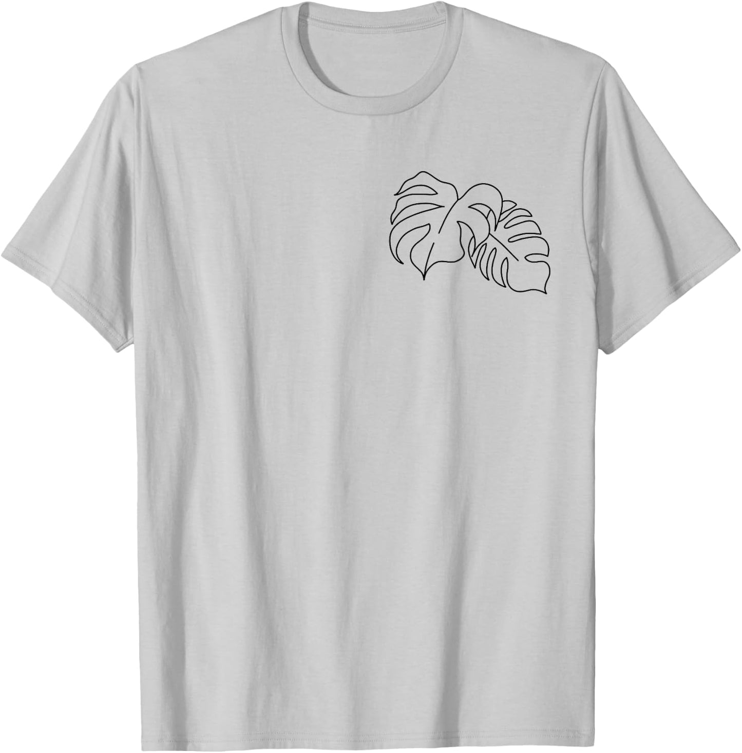 Plant Dad Plant Mom, Minimalist Monstera Deliciosa Line Art T-Shirt - T-Shirt | Ash