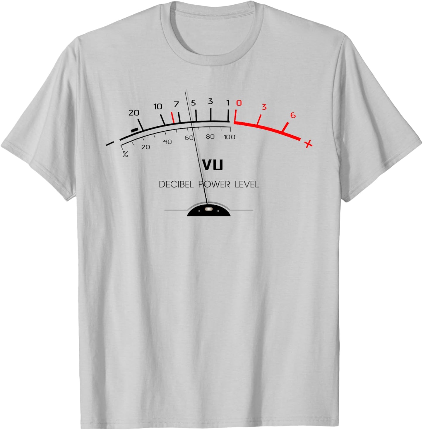 Retro VU Meter Sound Level Studio Hi-Fi Vintage Stereo Music T-Shirt - T-Shirt | Ash