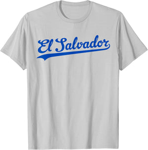 El Salvador Baseball Jersey Script Vintage Retro Style T-Shirt - T-Shirt | Ash