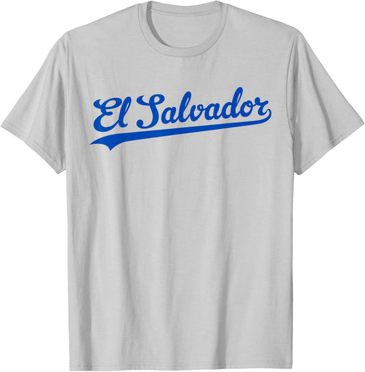El Salvador Baseball Jersey Script Vintage Retro Style T-Shirt - T-Shirt | Ash