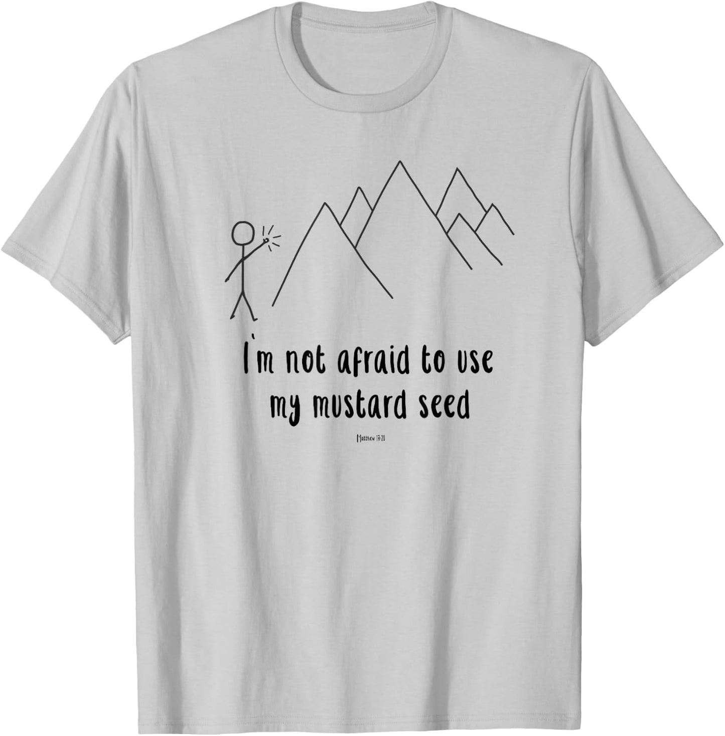 Faith Moves Mountains Mustard Size Christian Teen Youth T-Shirt - T-Shirt | Ash
