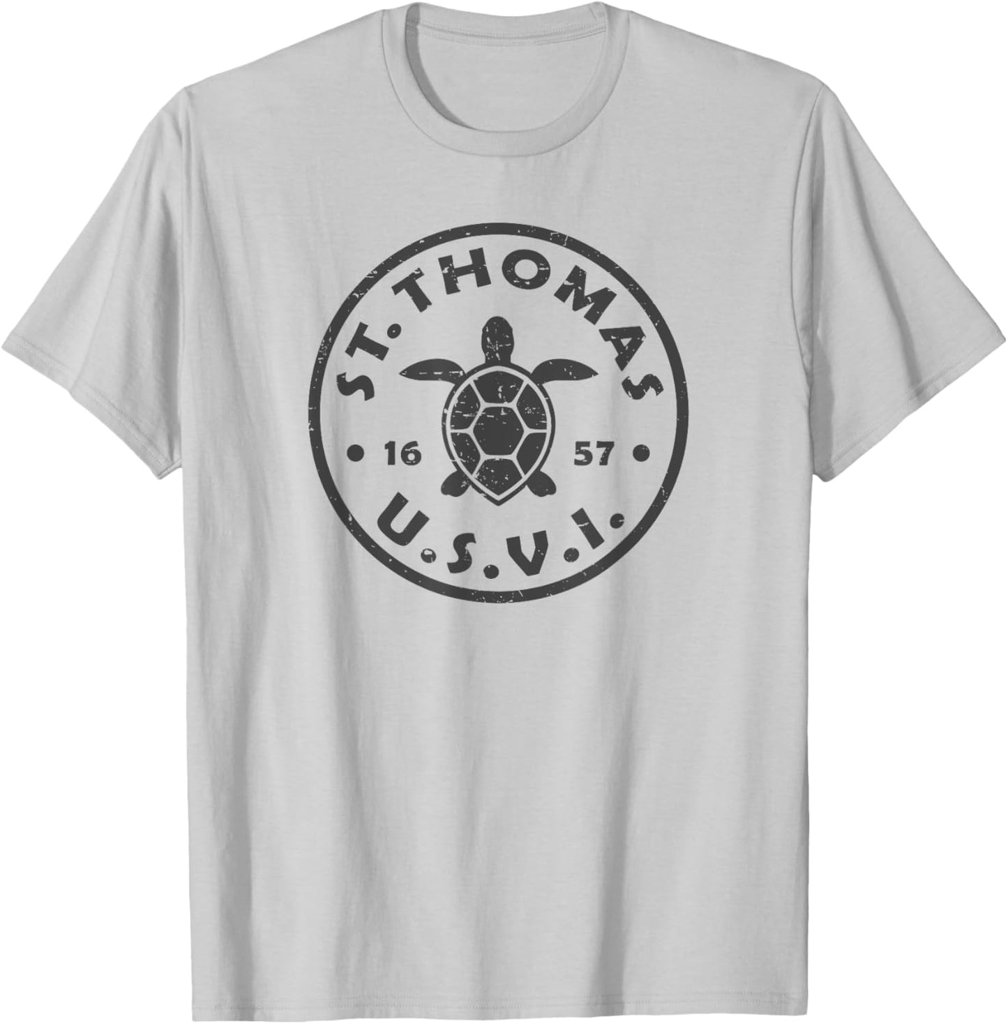 St Thomas USVI Sea Turtle Kids Souvenir T-Shirt - T-Shirt | Ash