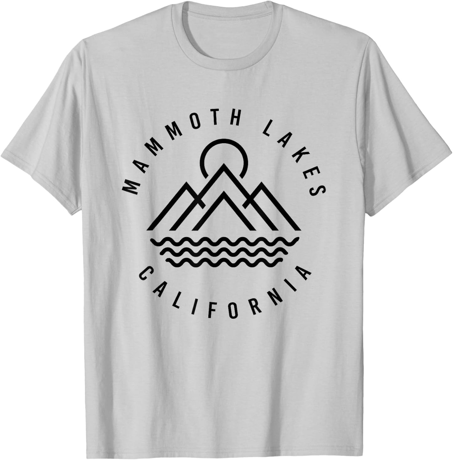 Mammoth Lakes Mountains California Hiking Outdoors Minimal T-Shirt - T-Shirt | Ash