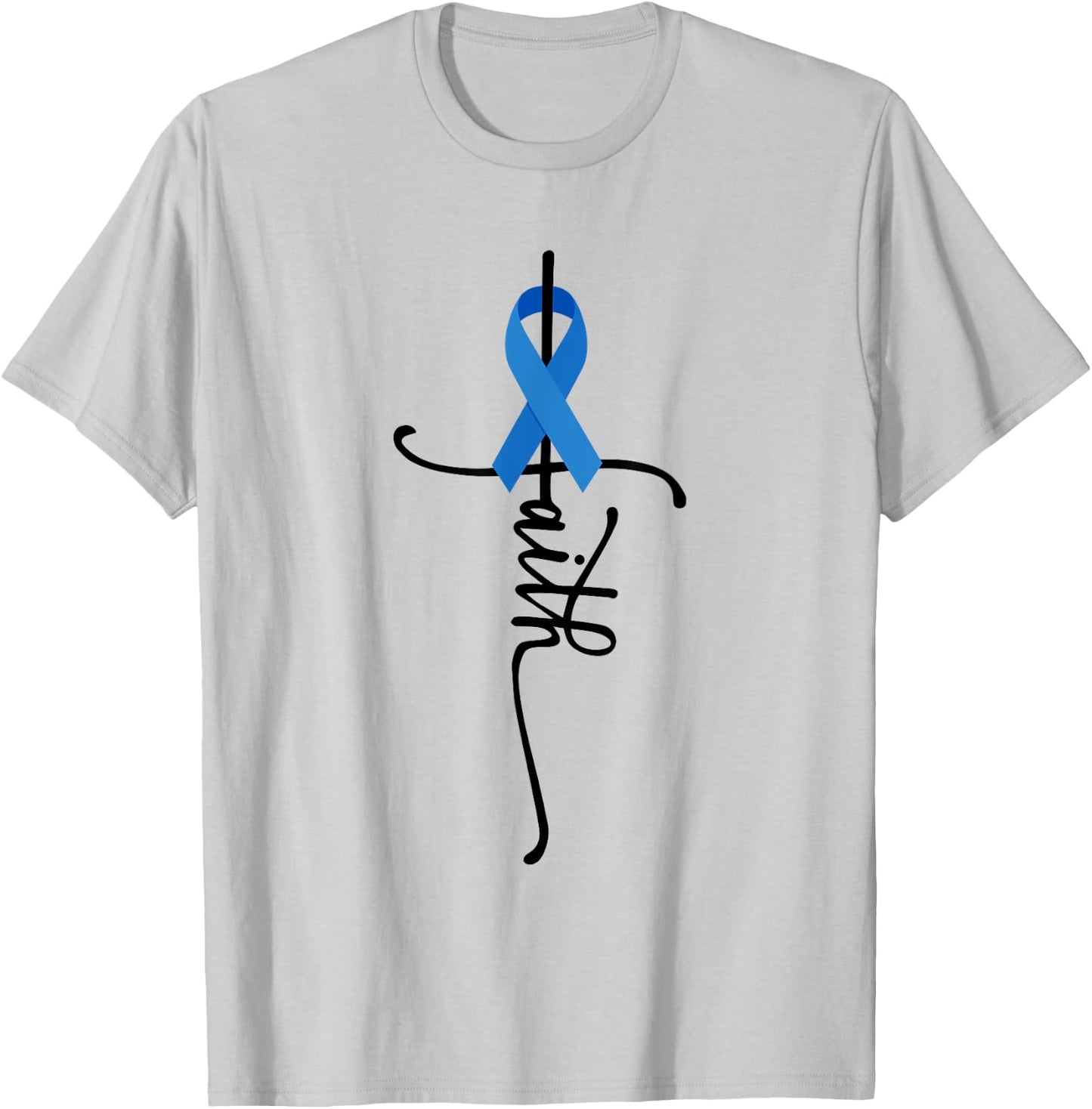 Colon Cancer Awareness Colon Cancer Faith - Grey, , Short Sleeve, Small T-Shirt - T-Shirt | Ash