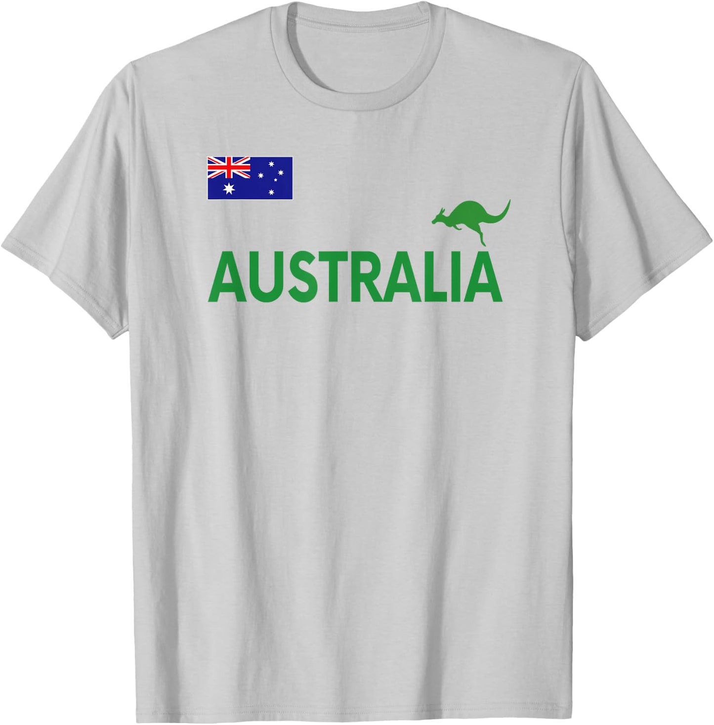 Australian Flag Kangaroo Soccer Rugby Football Swim Cheer Gift T-Shirt - T-Shirt | Ash