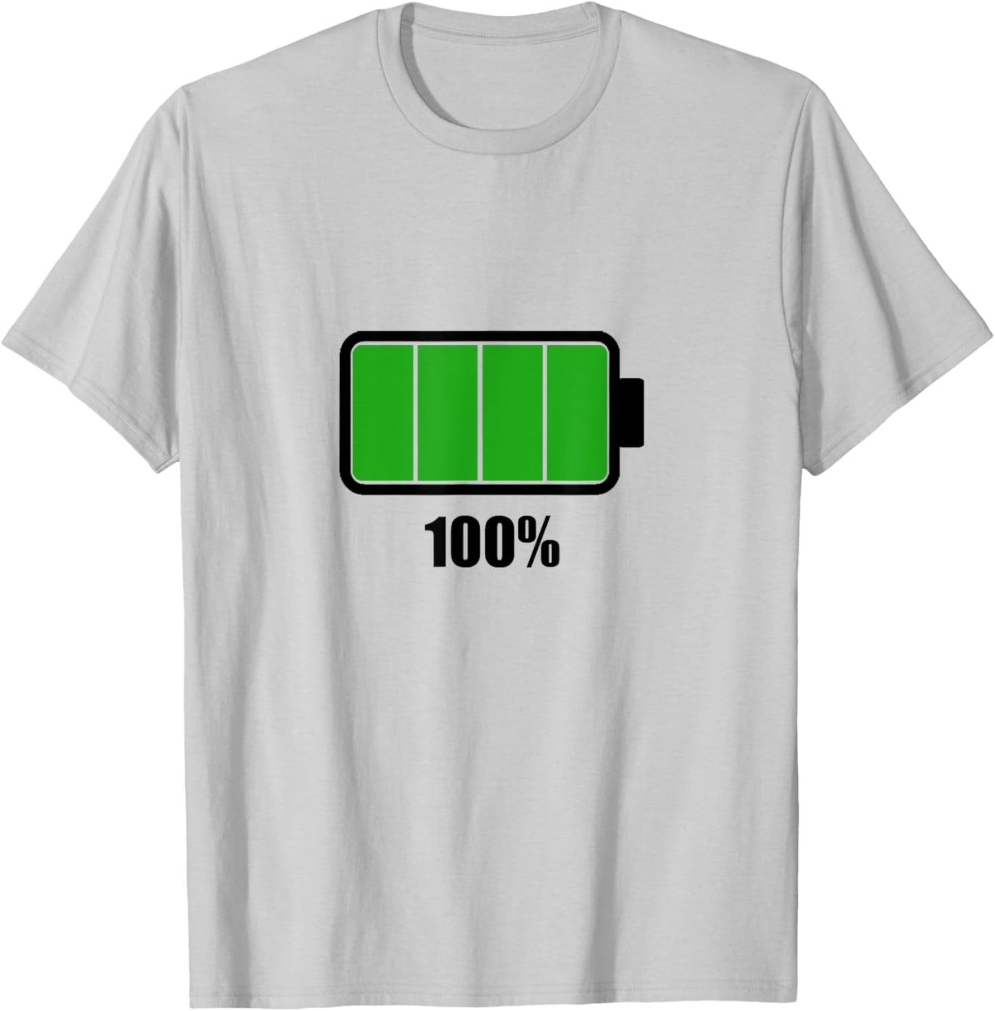 Battery 100% [100% remaining] Battery battery full T-Shirt - T-Shirt | Ash