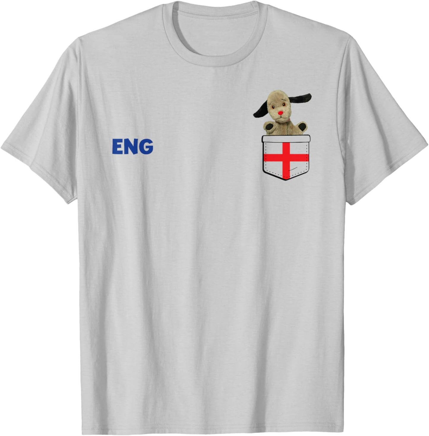 Euro Football Sweep England Chest Pocket Print T-Shirt - T-Shirt | Ash