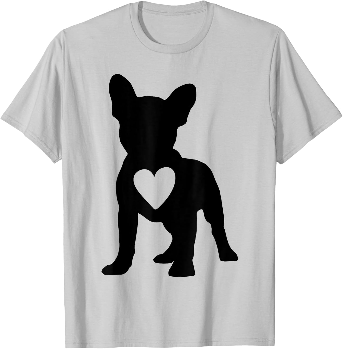 Love Frenchie Dogs Heart French Bulldog Dog Owner Men Women T-Shirt - T-Shirt | Ash