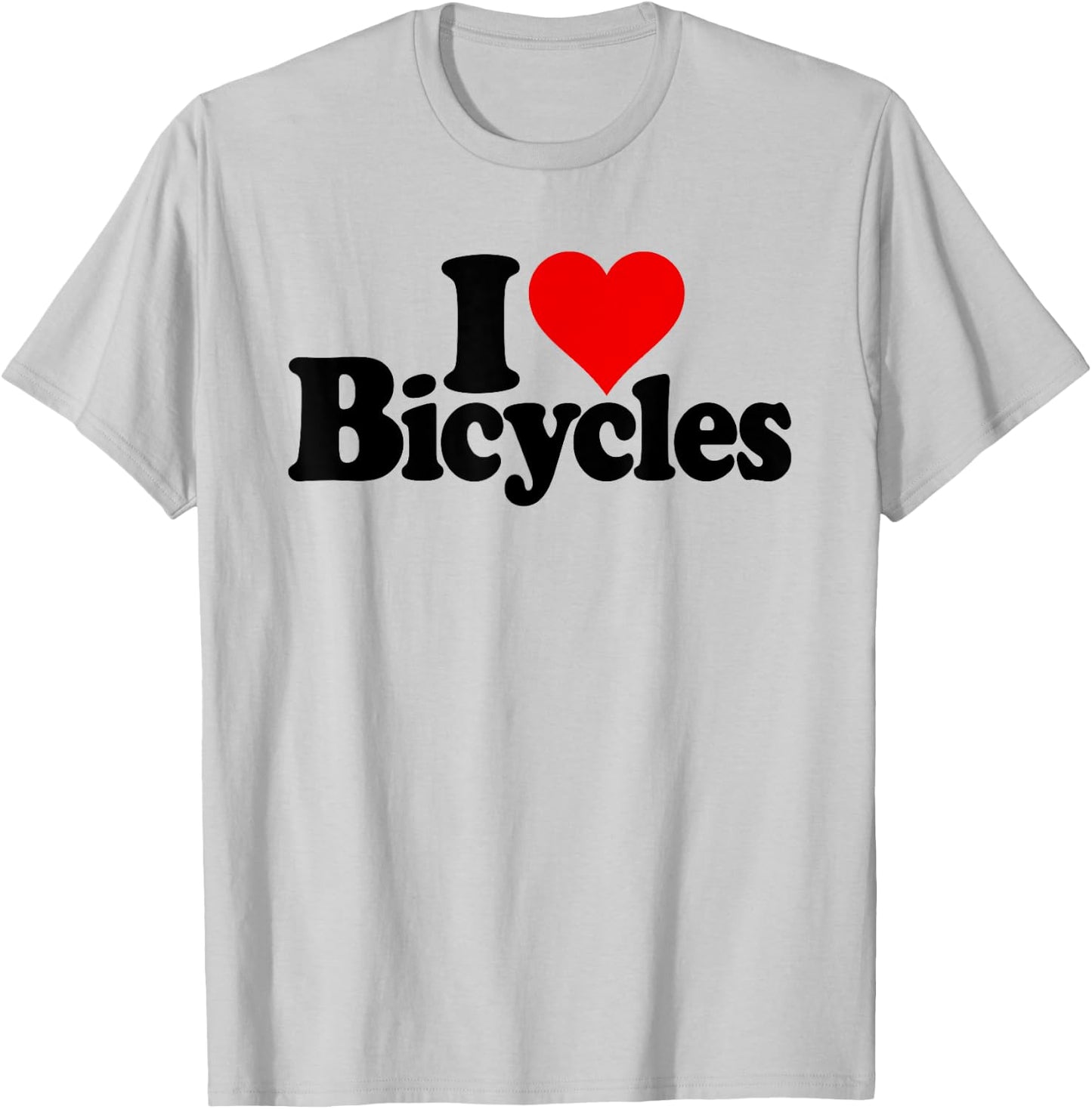 I Love Heart Bicycles Bikes T-Shirt - T-Shirt | Ash