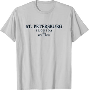 St. Petersburg Florida Palm Tree Surf Beach Gift Women T-Shirt - T-Shirt | Ash
