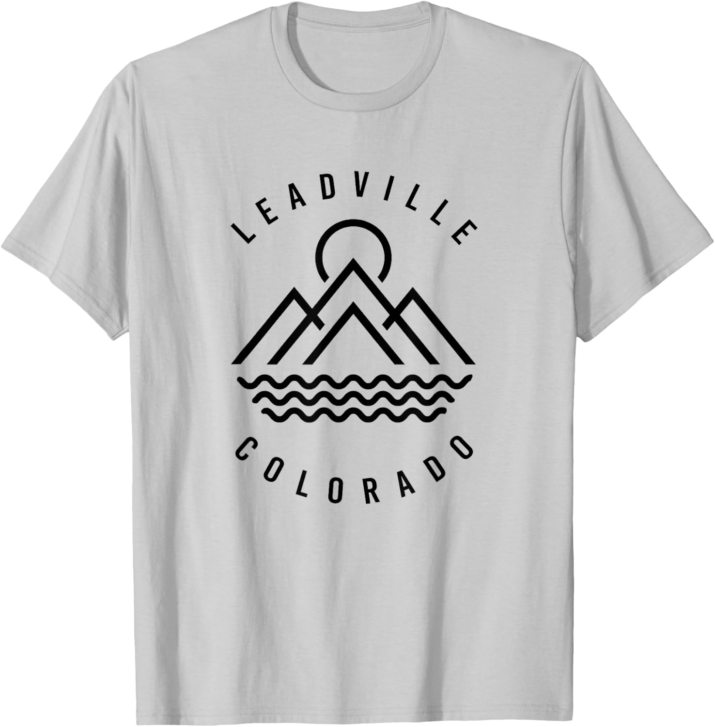 Leadville Mountains Colorado Hiking Outdoors Minimal T-Shirt - T-Shirt | Ash