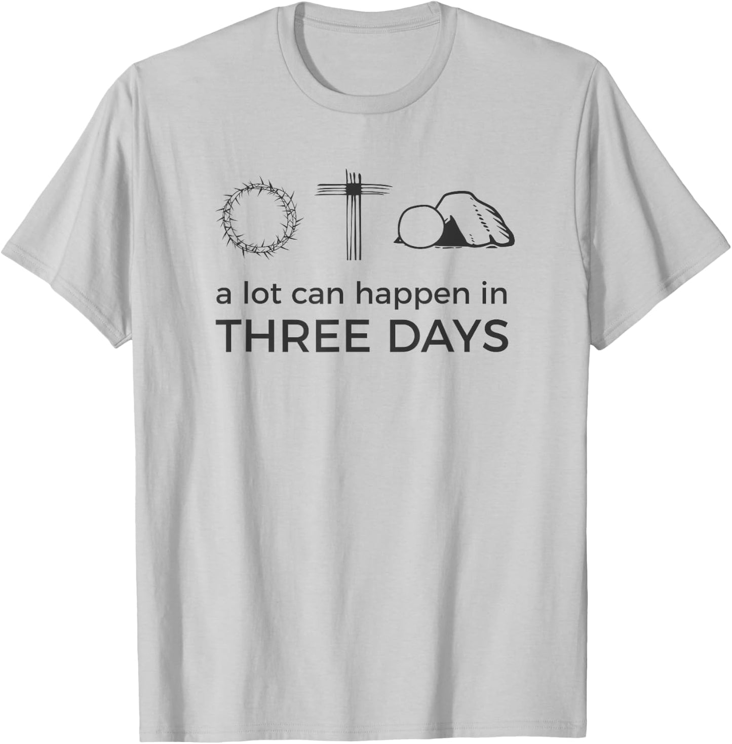 Easter Jesus Resurrection Quote / 3 Three Days Risen Cross T-Shirt - T-Shirt | Ash