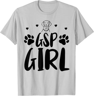 GSP Girl Funny German Shorthaired Pointer Dog Lover T-Shirt - T-Shirt | Ash