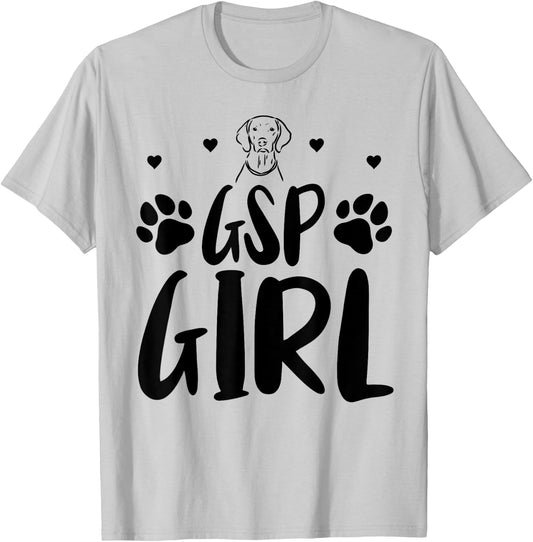 GSP Girl Funny German Shorthaired Pointer Dog Lover T-Shirt - T-Shirt | Ash
