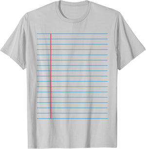 College Ruled Lined Paper Student Teacher Professor Costume T-Shirt - T-Shirt | Ash