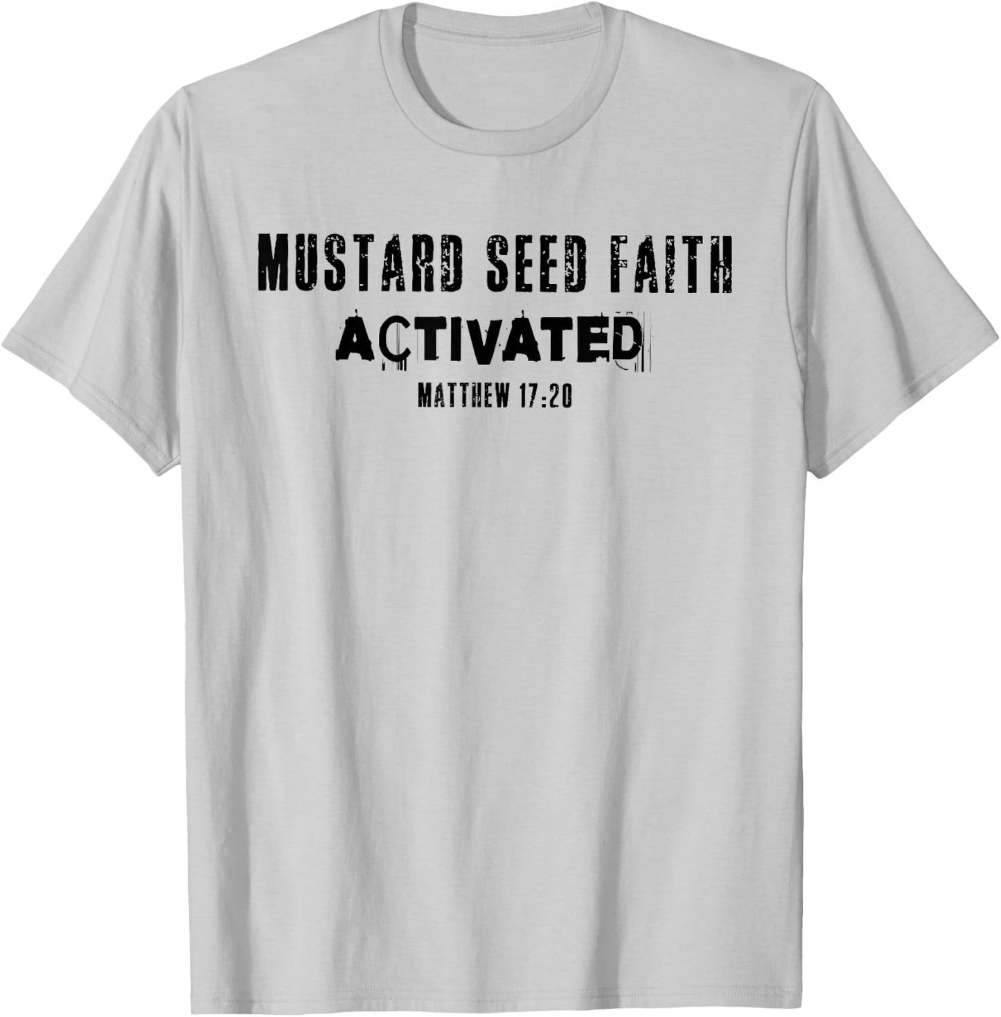 Mustard Faith Seed Activated Jesus Christian Bible Verse T-Shirt - T-Shirt | Ash