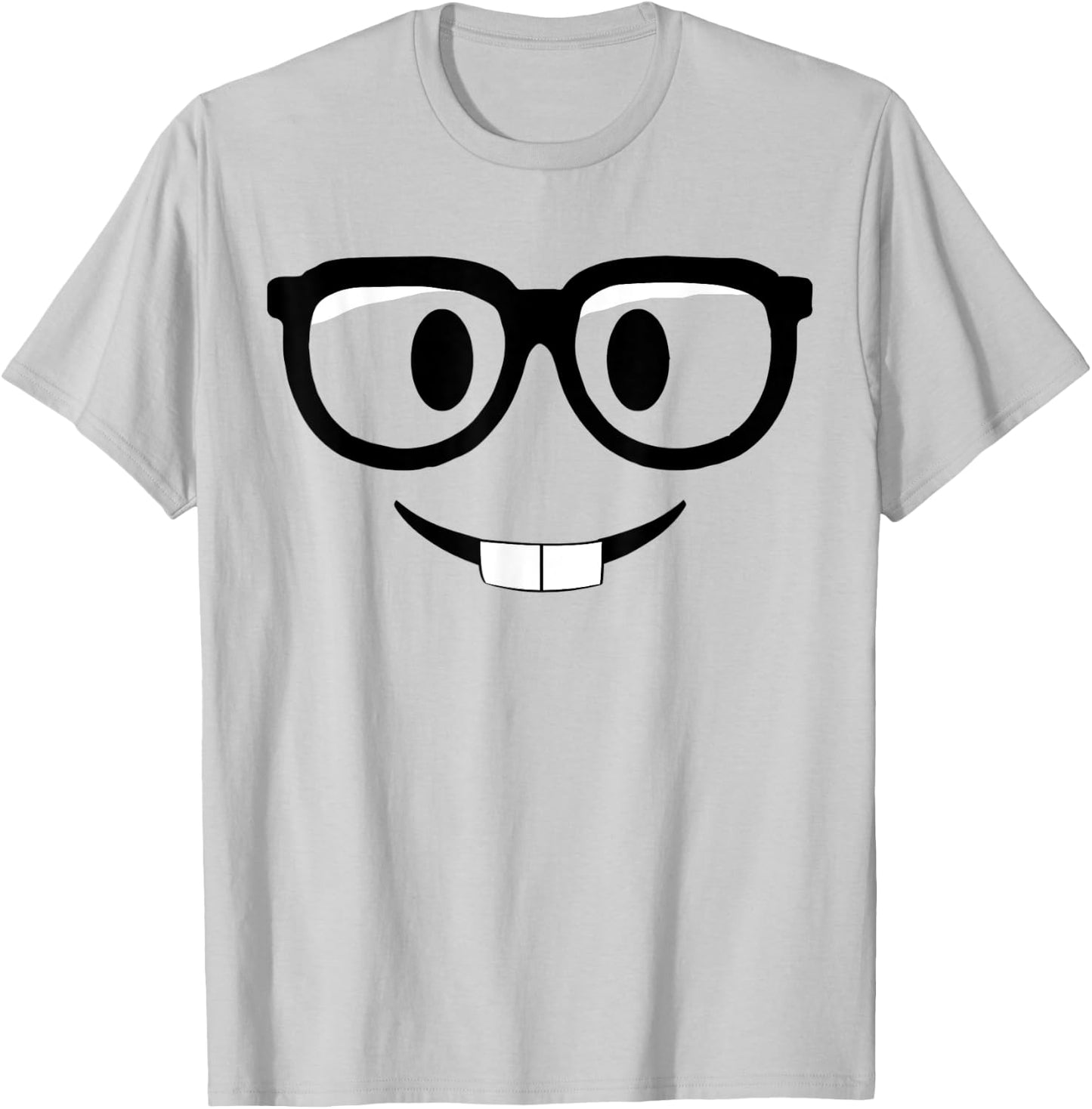 Nerd Emoticon With Glasses T-Shirt - T-Shirt | Ash