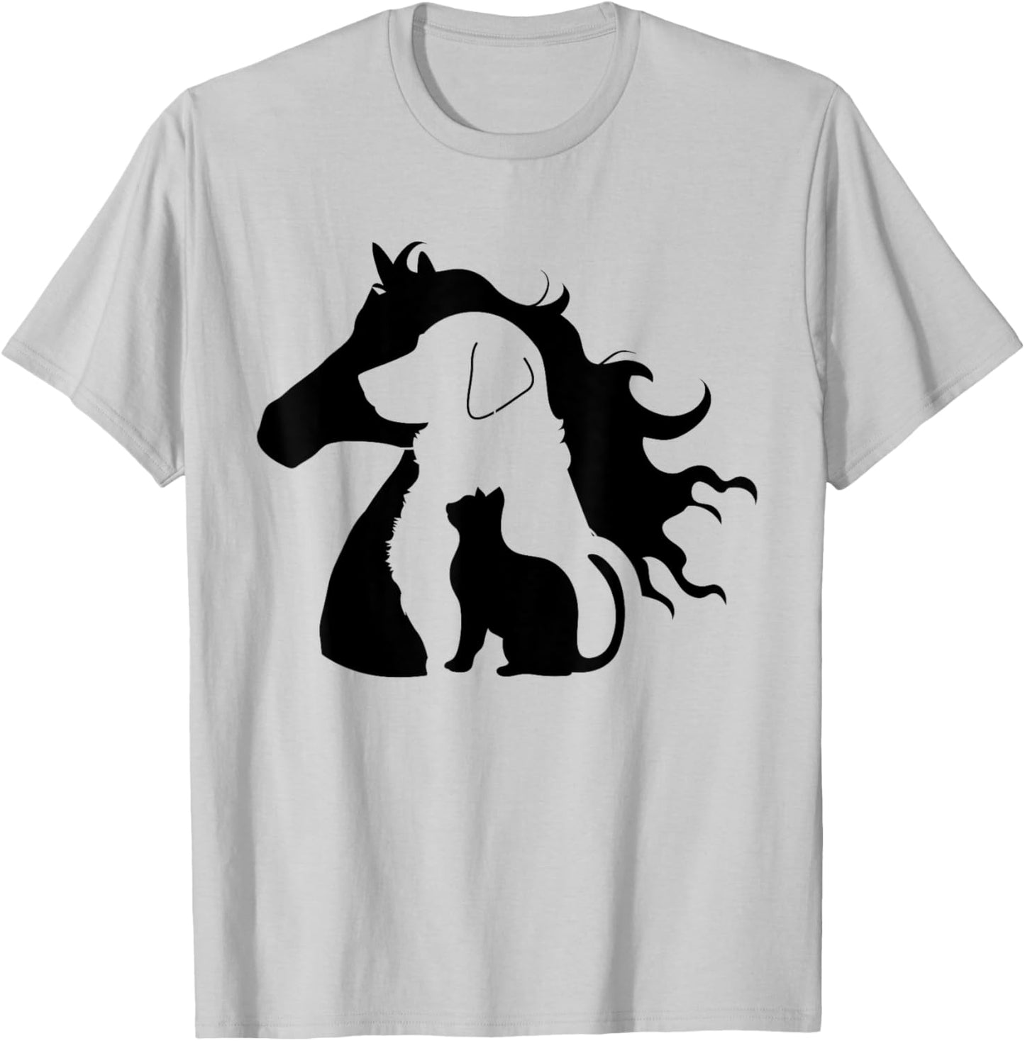 Cute Horse Dog Cat Lover Women Mom Dad Kids Toddler T-Shirt - T-Shirt | Ash