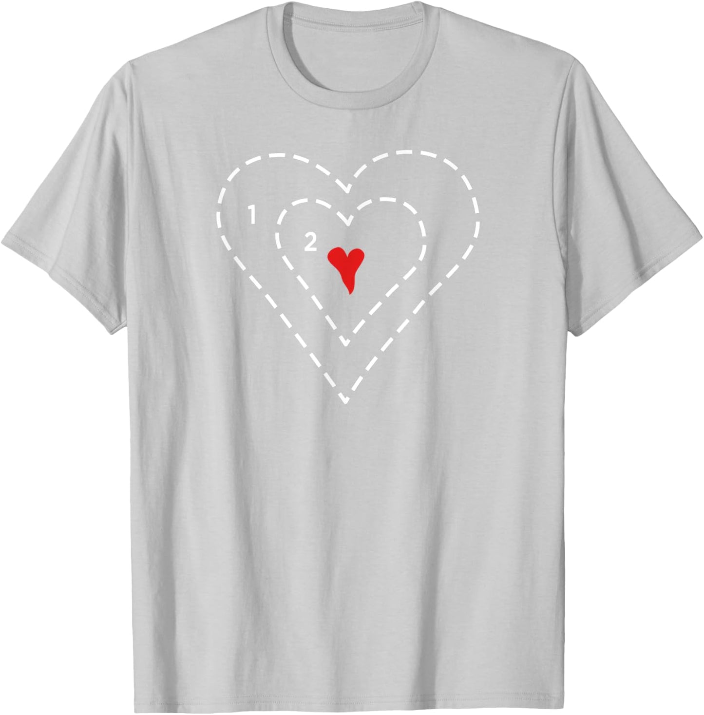 Heart Two Sizes Too Small Funny Christmas Xmas T-Shirt - T-Shirt | Ash