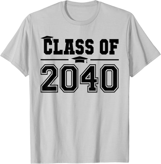 Class of 2040 Grow With Me First Day of School Graduation T-Shirt - T-Shirt | Ash