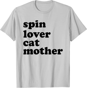 Spin Lover Cat Mother Funny Workout Gym Spinning Class Gift T-Shirt - T-Shirt | Ash