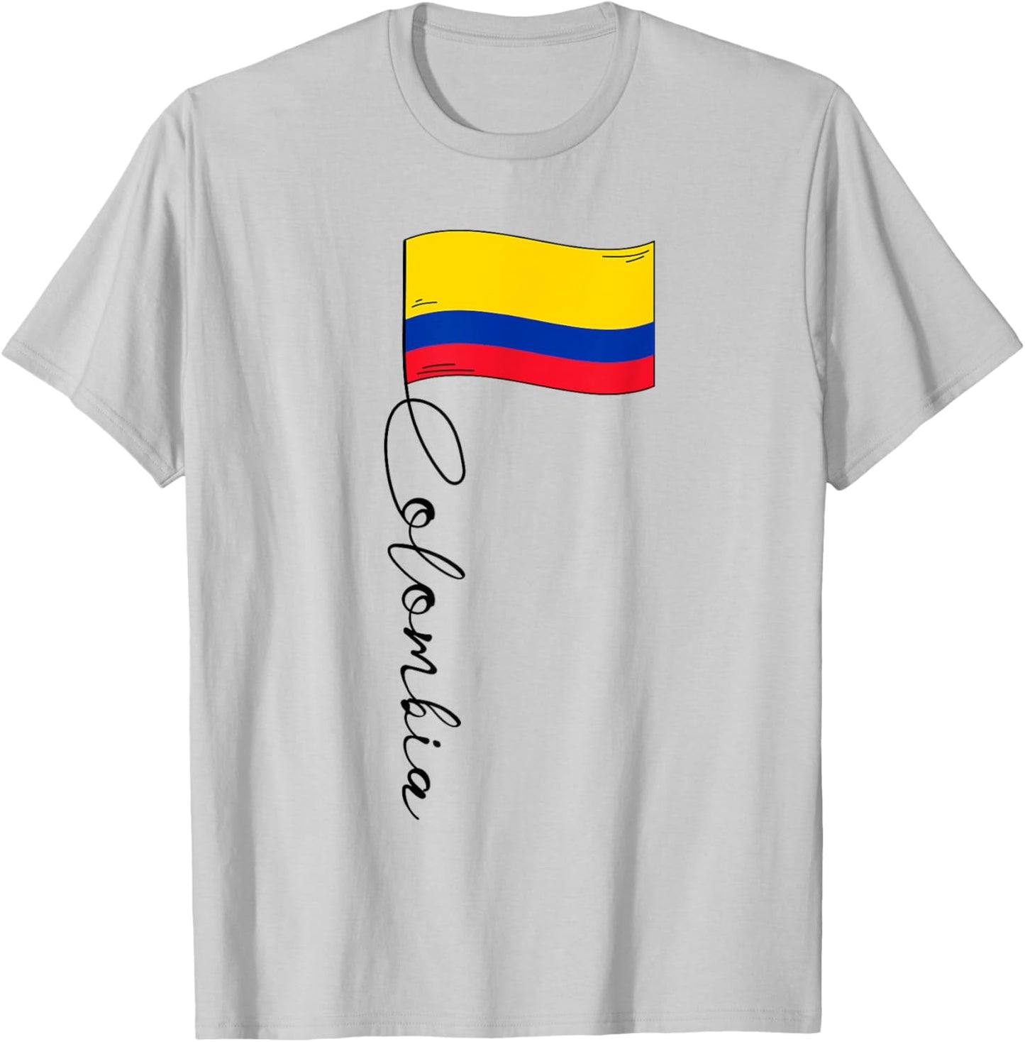 Colombia Signature Flag Pole - Patriotic Colombian Flag Kids Men T-Shirt - T-Shirt | Ash