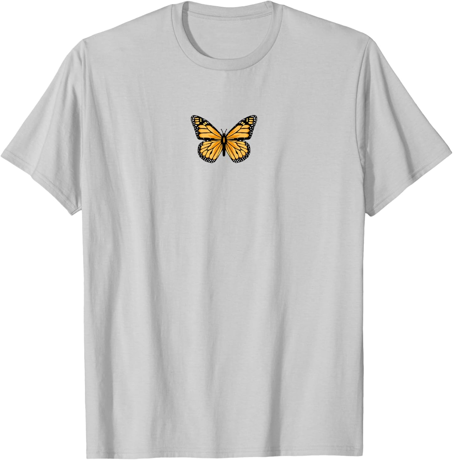 Classic Black and Orange Monarch Butterfly Icon T-Shirt - T-Shirt | Ash